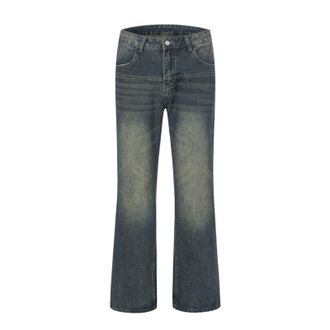 Generic MILAX Boot Cut Jeans for Men UK Mens Flared Jeans Hip Hop Casual Denim Pants Stretchy Stonewash Slim-Fit Street Wear Teenager Hipster Trousers Navy M