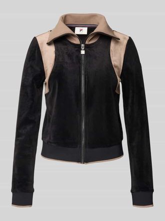 Fila Slim Fit Sweatjacke mit Reißverschluss Modell ADRIANO in Black, Größe XL