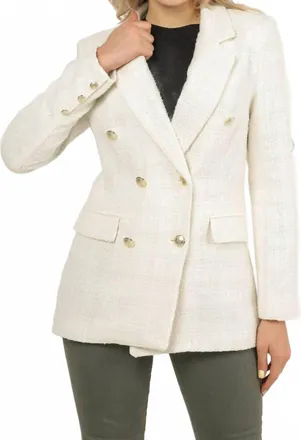 French Connection Scattered Tinsel Blazer In Beige