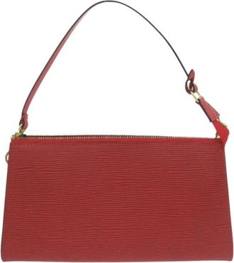 Louis Vuitton Pre-owned Handbags, female, Red, Size: ONE SIZE Pre-owned Elegant Structured Leather Shoulder Bag with Zipper Closure and Sleek Design