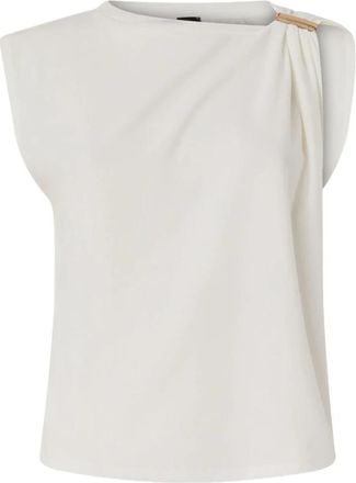 Pinko Melody Top - Dames - Tops zonder mouwen - Wit - XS - Katoen - Tops