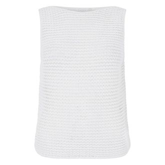 Vince Sleeveless Tops, female, White, Size: M Crochet Top