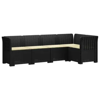 vidaXL Divano Da Giardino 5 Posti Con Cuscini Stile Rattan Pp Vidaxl