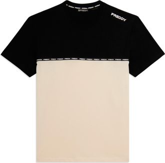 Freddy T-shirt colour block con inserto logato