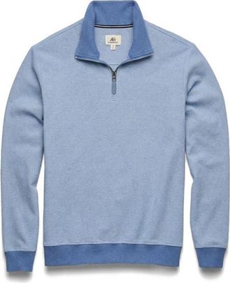 Surfside Supply Co. Bobby Stripe Fleece Quarter Zip in Sapphire Blue at Nordstrom, Size Xx-Large