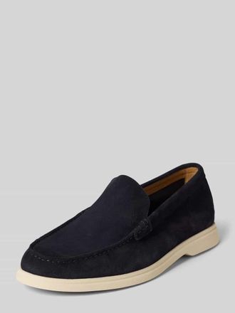 HUGO BOSS Slipper aus echtem Leder in Marine, Gr&ouml;&szlig;e 40