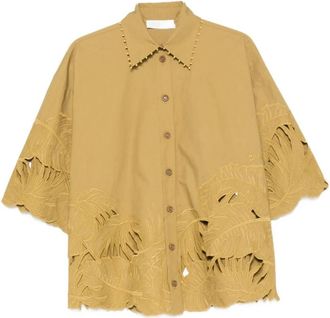Zimmermann Mahon Embroidered Shirt - female - Zimmermann - Shirts - Green - L - Blouses & Shirts