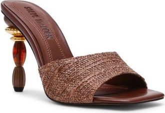 Steve Madden Sia Statement Heel Slide Sandal in Brown at Nordstrom, Size 6.5