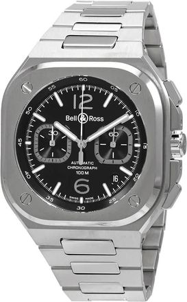 Bell & Ross Instruments Chronograph Automatic Black Dial Mens Watch BR05C-BL-ST/SST
