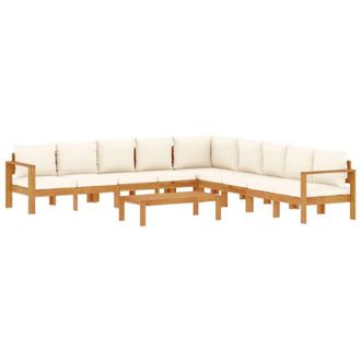 vidaXL Set De Sof&aacute;s De Jard&iacute;n Con Cojines 6 Pzas Madera Maciza Acacia