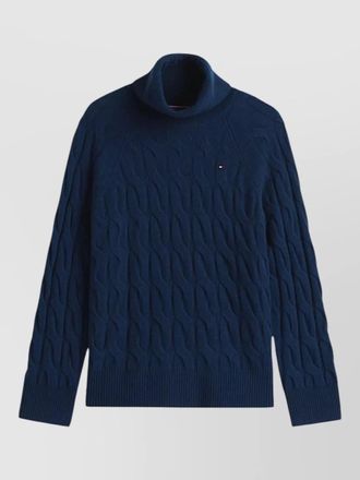 Tommy Hilfiger turtleneck cable knit wool pullover