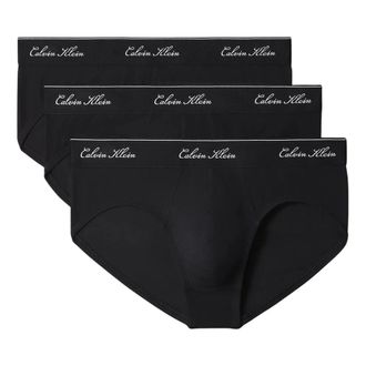 Calvin Klein Icon Cotton Stretch Script 3-Pack Hip Brief - - Underwear - Uomo - Nero - XL