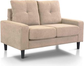 Home Heavenly Home Heavenly - Sofá 2 plazas Brooklyn, sofá de estilo nórdico tapizado en tela antimanchas con patas de madera negra Color : Gris claro