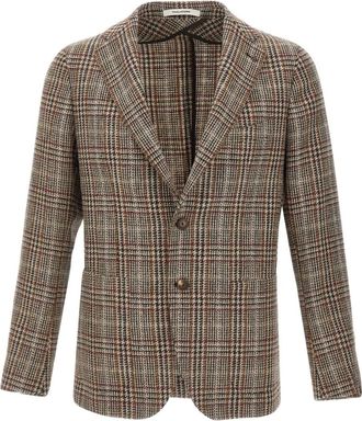 Tagliatore single-breasted houndstooth blazer - men - Wool - 46 - Brown