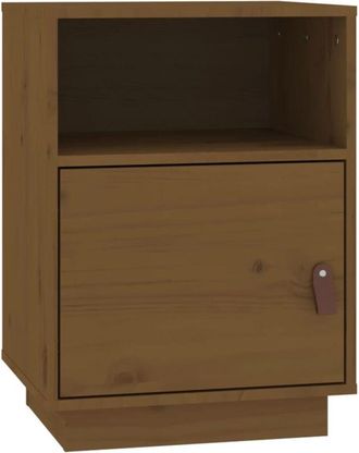 vidaXL Vidaxl - Mesita de noche madera maciza de pino marrón miel 40x34x55 cm
