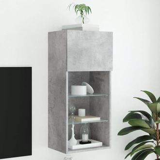 vidaXL Vidaxl - Mueble Para Tv Con Luces Led Gris Hormig&oacute;n 40,5x30x90 Cm