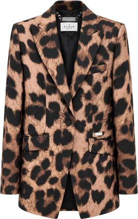 Philipp Plein Blazer Luipaard - Dames - Blazers - Bruin - L - Leer - Jassen