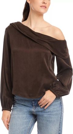 Fifteen Twenty Marisa One Shoulder Top In Brown