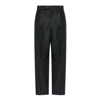 Jil Sander Wide Trousers, male, Black, Size: L Wide-Leg Pleated Trousers