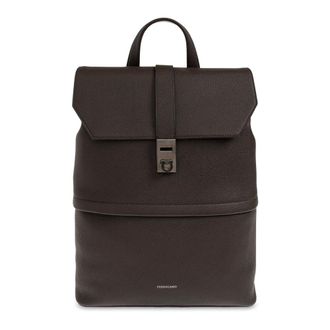 Ferragamo Backpacks, male, Brown, Size: ONE SIZE Twins Leather Backpack