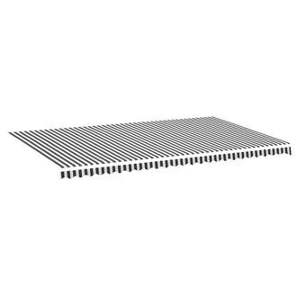 vidaXL Tela De Repuesto Para Toldo Gris Antracita Y Blanco 6x3,5 M Vidaxl