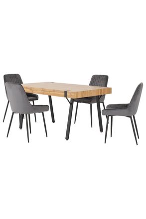 Seconique Treviso Dining Set with Avery Chairs in Grey
