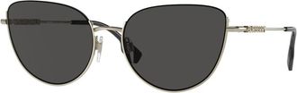 Burberry Goud Grijs Zonnebril Harper BE 3144 - Dames - Zonnebrillen - Geel - 58 MM - Accessoires