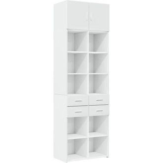 vidaXL vidaXL Mobile Portaoggetti Bianco 70x42,5x225 cm in Truciolato