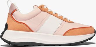 FitFlop Fitflop F-mode Flow Womens Trainers Peachy/clay Pink Mix - Multicolour Leather - Size UK 4