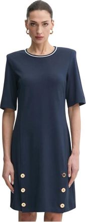 Liu Jo Jersey Mini Jurk - Dames - Korte kleedjes - Blauw - XS - Polyester - Kleedjes
