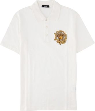 Versace White Regular Logo Polo