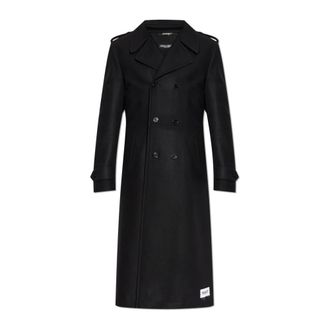 ジャケット・アウター DOLCE&GABBANA Cut off Military P Coat Long wool military-style coat in Black for Men