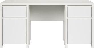 Petits Meubles Escritorio 2 puertas 2 cajones estratificado Blanco mate