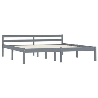 Berkfield Home Bed Frame Grey Solid Pine Wood 160x200 cm