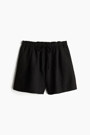 H&M Schlupfshorts aus Leinenmix - Schwarz