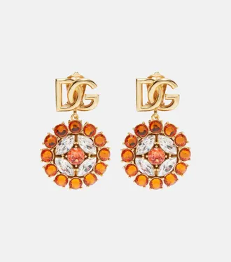 Dolce & Gabbana DG embellished clip-on earrings