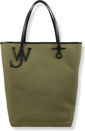 J.W.Anderson Tote Bags, female, Green, Size: ONE SIZE Large Anchor Canvas & Leather Tote