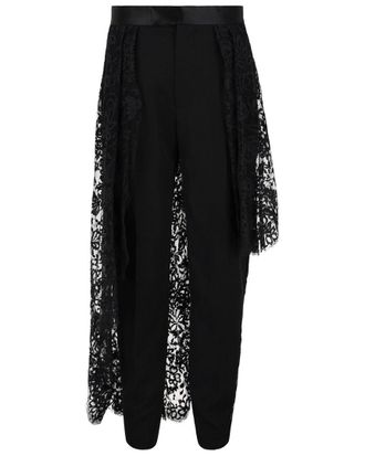 Alexander McQueen Silk-Trim Wool Trouser