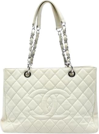 Chanel Pre-owned Grand Shopping Tote - Dames - Vintage Shopper - Wit - ONE Size - Leer - Vintage