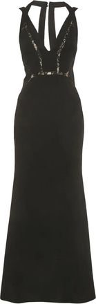 Max Azria Abito lungo in pizzo - Nero