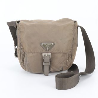Prada Khaki Messenger Bag Shoulder Bag (Pre-Owned)