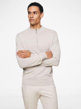 Gentiluomo Beige half zip structuur