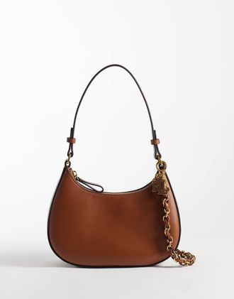 Ralph Lauren borsa a spalla Marcy color cuoio-Marrone