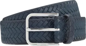 HUGO BOSS Accessoires, Heren, Blauw, 110 CM, Leer, Riemen