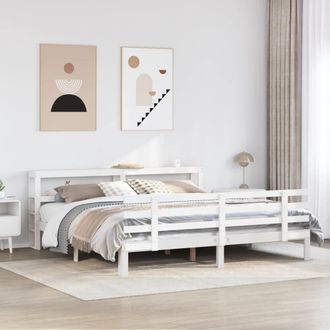 Berkfield Home Bed Frame with Headboard without Mattress White 180x200 cm Super King