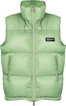 White:Space padded zip-up gilet - unisex - Recycled Polyester - S - Green