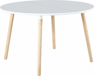 Home Heavenly Home Heavenly - Mesa comedor cocina NÓRDICA redonda y extensible de 100 a 140 hasta 180 cm. Apto 6-8 comensales. Color: Blanco
