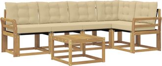 vidaXL Conjunto De Sof&aacute;s De Exterior 6 Uds. Y Beige Vidaxl