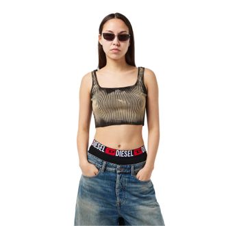 Diesel Korte, slanke tanktop voor dames (Zwart/Beige)