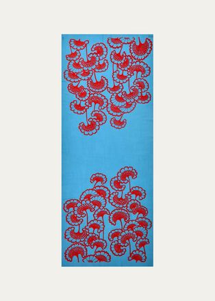 Janavi India Velour Bloom Merino Wool Scarf